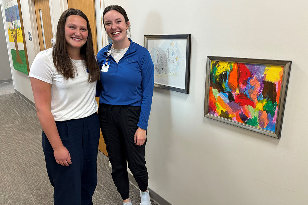 Lauren Dirkes and speech therapist Alaina Mueller, CCC-SLP